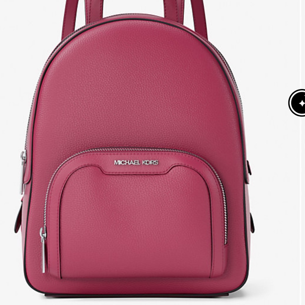 MICHAEL KORS Jaycee Md Zip Pocket Pebbled Leather Backpack
Dark Raspberry 
NWT